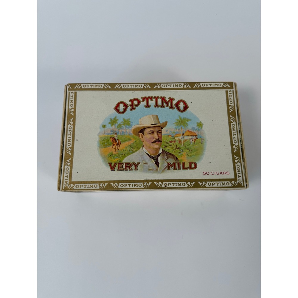 Vintage Optimo Sports Cigar Box – Universal Cigar Corp NY – Tobacciana –